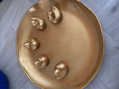 Afbeeldingen van Gouden schaal met 5 eendjes