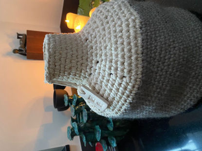 Afbeeldingen van Wollen vaas, beige en bruin