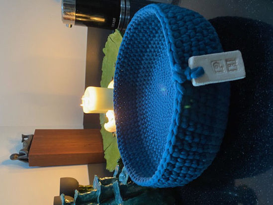 Afbeeldingen van Blauw katoenen schaal